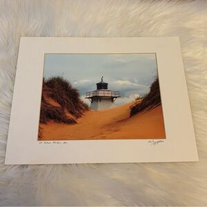 Lighthouse Art Print with Sand Dunes